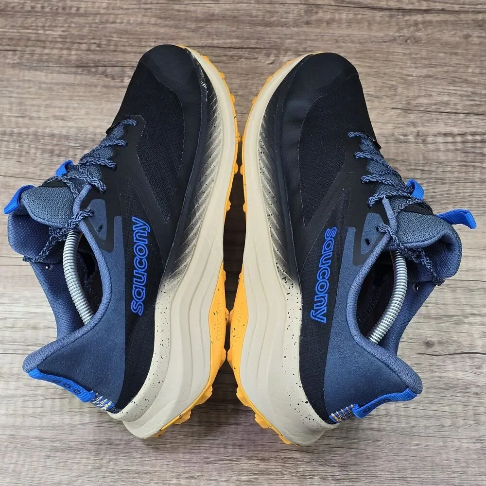 Saucony Xodus Ultra 3 Men’s Sz 12 Black Blue Trail Running Shoes S20914-161 READ